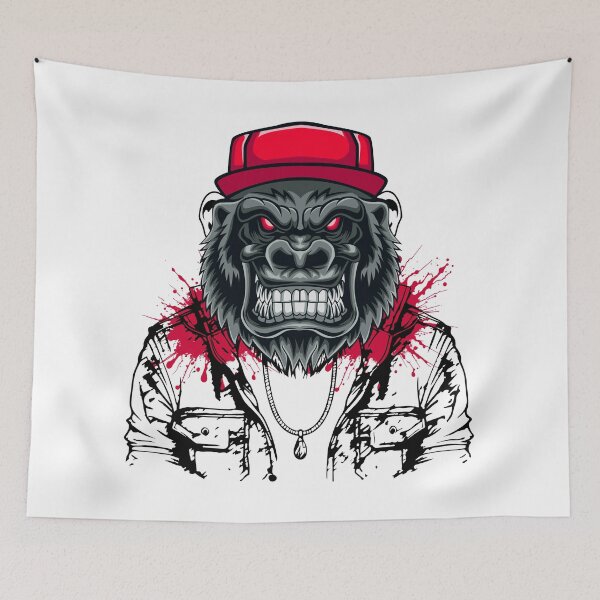 Item preview, Angry Gorilla Face with Red Eyes Urban Style Artwork designed and sold by yuki-hana.