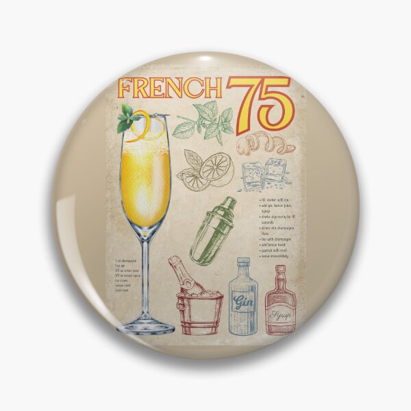 Item preview, Elegant French 75 Cocktail Recipe Vintage Bar Print designed and sold by TuncGK.