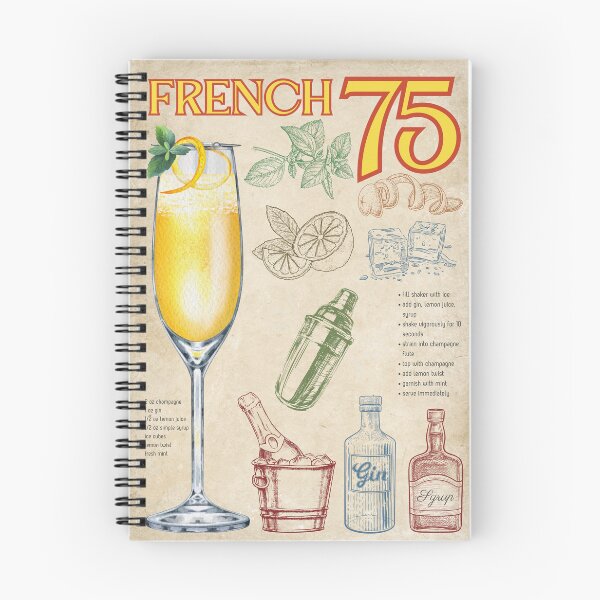 Item preview, Elegant French 75 Cocktail Recipe Vintage Bar Print designed and sold by TuncGK.