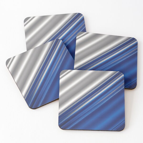 Item preview, Dynamic Metallic Blue and Silver Striped Abstract Background. designed and sold by RGShirtWorks.