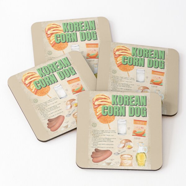 Item preview, Korean Corn Dog Street Food Recipe Vintage K-Food Art designed and sold by TuncGK.