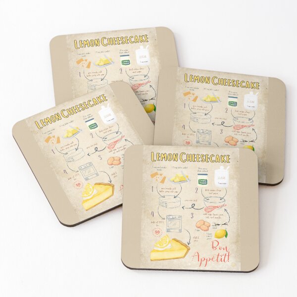 Item preview, Zesty Lemon Cheesecake Recipe Vintage Baking Wall Art designed and sold by TuncGK.