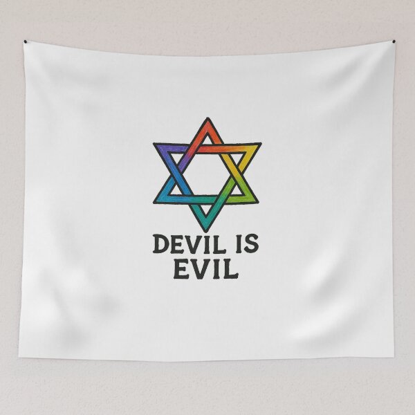 Item preview, Devil Is Evil Rainbow Star Symbol – Anti Evil Statement Art designed and sold by Fleetwood1994.