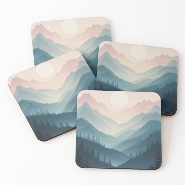 Item preview, Minimalist Mountain Landscape with Serene Forest and Rising Sun. designed and sold by ML-Media.
