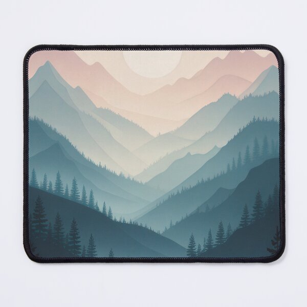 Item preview, Minimalist Mountain Landscape with Serene Forest and Rising Sun. designed and sold by ML-Media.