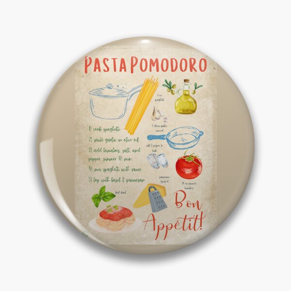 Item preview, Simple Pasta Pomodoro Recipe Vintage Italian Kitchen Art designed and sold by TuncGK.