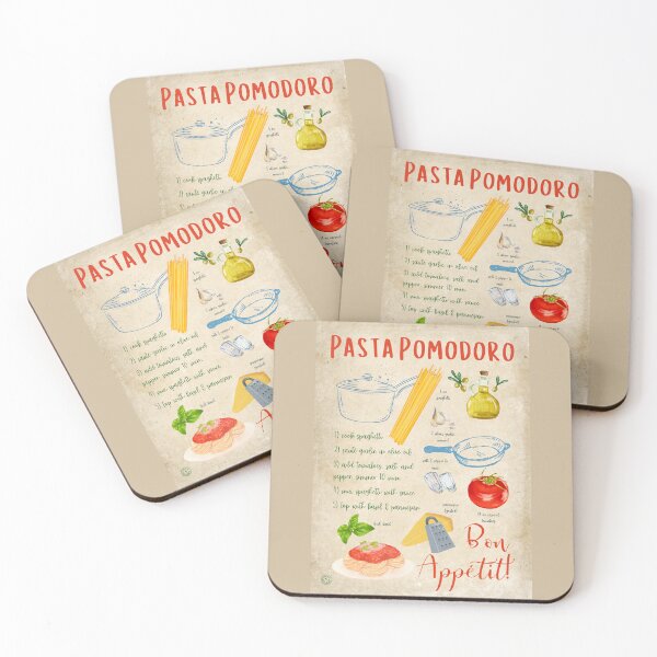 Item preview, Simple Pasta Pomodoro Recipe Vintage Italian Kitchen Art designed and sold by TuncGK.