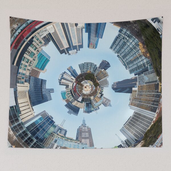 Item preview, Distorted 3d Cityscape Planet Inside Tunnel designed and sold by judahgrubb.