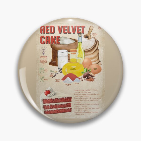 Item preview, Classic Red Velvet Cake Recipe Vintage Baking Poster designed and sold by TuncGK.