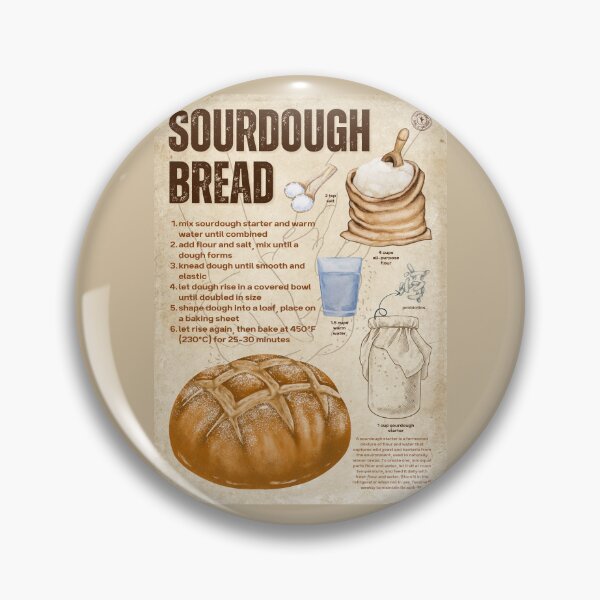 Item preview, Art of Sourdough Bread Recipe Vintage Bakery Wall Art designed and sold by TuncGK.