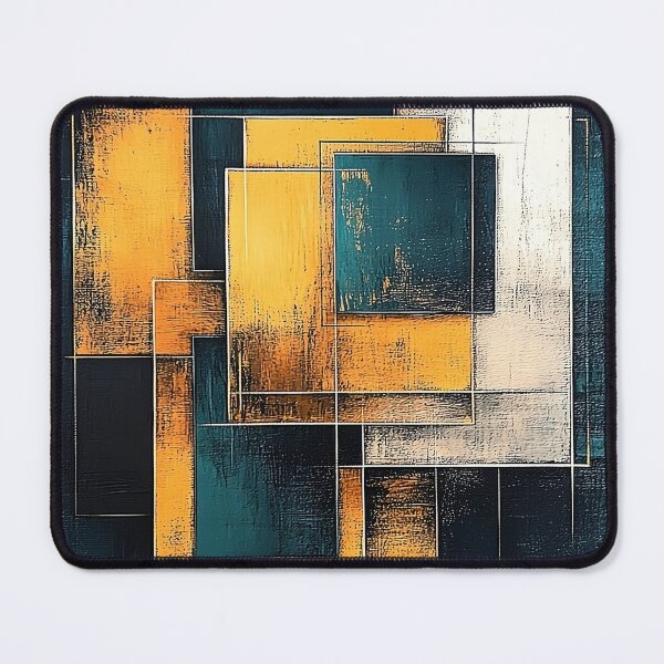 Item preview, Yellow and Petrol Digital Artwork, Abstract Cubism Art, Inspired by Rothko and Ready Player One designed and sold by sansgone-art.
