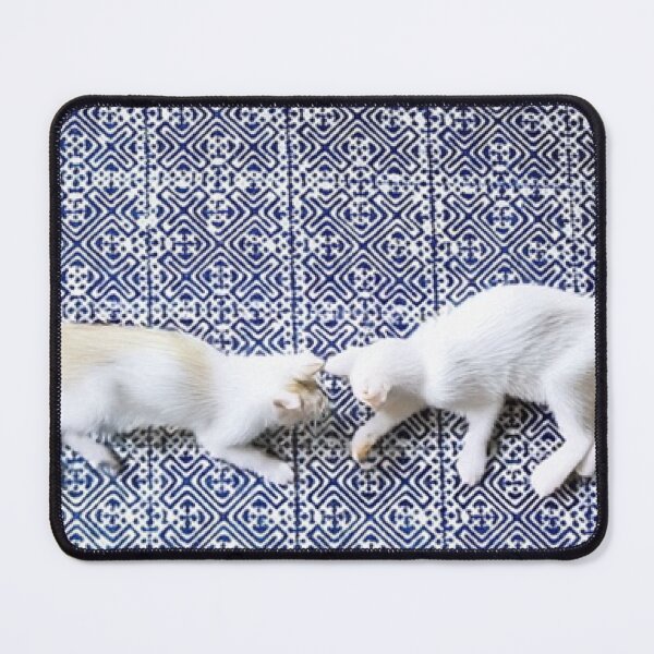 Item preview, Playing Catties – Playful Cats & Indigo Tribal Pattern Art designed and sold by PimTribe.