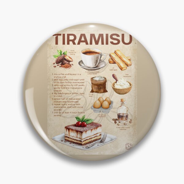 Item preview, Classic Tiramisu Recipe Vintage Italian Dessert Art designed and sold by TuncGK.