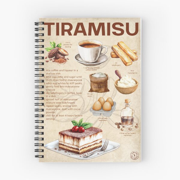 Item preview, Classic Tiramisu Recipe Vintage Italian Dessert Art designed and sold by TuncGK.