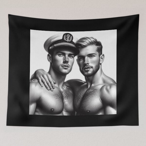 Item preview, Tom of Finland Tribute Sailor Boys Gay Pride Graphic Design designed and sold by ItsAKinkThing.