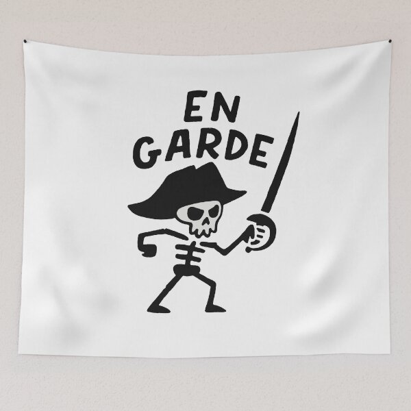 Item preview, En Garde Pirate Skeleton – Bold Cartoon Skull Sword Design designed and sold by PitselehStudio.