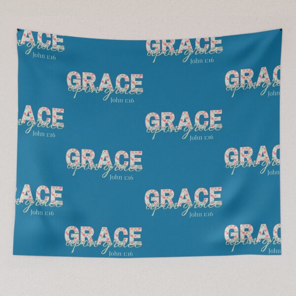 Item preview, Grace Upon Grace Bible Verse Quote | John 1:16 Christian Wall Art, Faith Encouragement Gift, Minimalist Scripture Design designed and sold by AmenAlways.