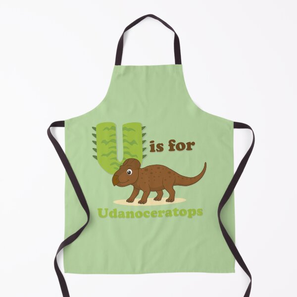 Aperçu de l'œuvre Affiche mignonne de l'alphabet des dinosaures Udanoceratops | Décoration pour chambre d'enfant et salle de jeux créée et vendue par FilizDesigner.