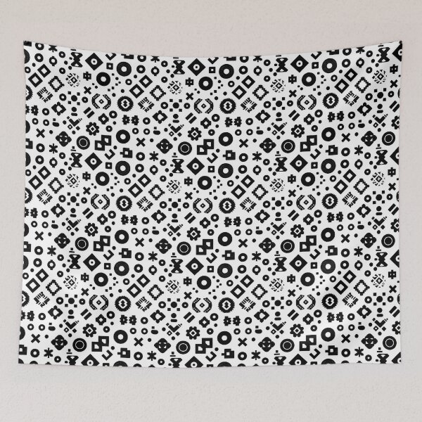 Item preview, Black and White Tribal Geometry Pattern designed and sold by Moisky Patterns.