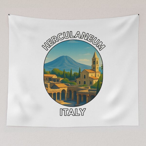 Item preview, Herculaneum Ruins Campania Italy – Ancient Roman Travel Art designed and sold by inkNext.
