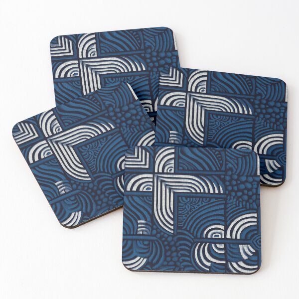 Item preview, Indigo Wave Mosaic Pattern designed and sold by Moisky Patterns.