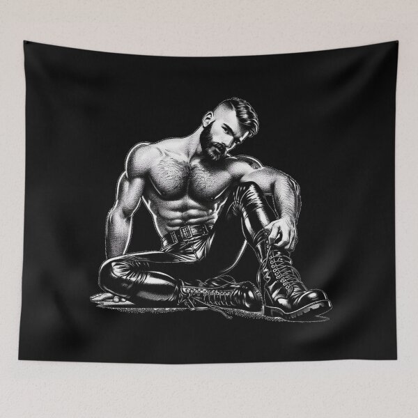 Item preview, Gay Leather Berlin Leder Bar German Pride Graphic Design designed and sold by ItsAKinkThing.