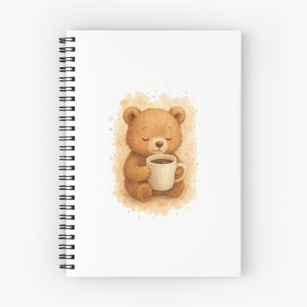 Item preview, Adorable Bear with Coffee Illustration designed and sold by Liv Solara.