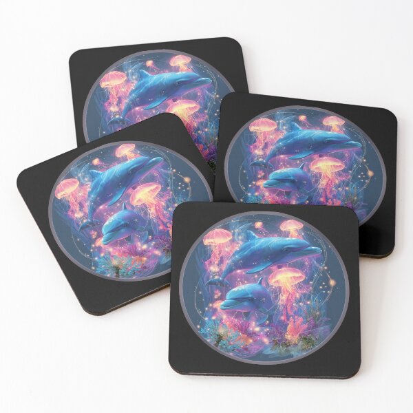 Item preview, Mystical Ocean Dance – Dolphins & Jellyfish designed and sold by Zodilite.