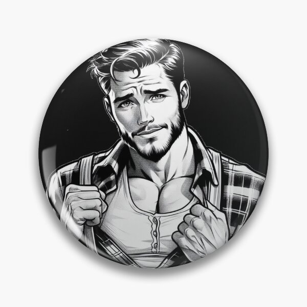 Item preview, Gay Lumberjack Muscle Hunk Tom of Finland Tribute LGBTQ Gay Pride Color-In Graphic Design designed and sold by ItsAKinkThing.