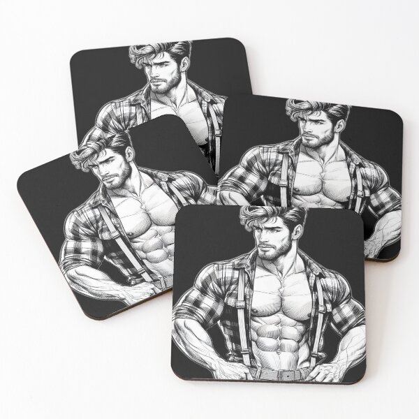 Item preview, Gay Lumberjack Muscle Hunk LGBTQ Gay Pride Color-In Graphic Design designed and sold by ItsAKinkThing.