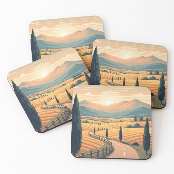 Item preview, Vintage Countryside Sunset Road – Retro Travel Scenery Art designed and sold by Lucky.Z.