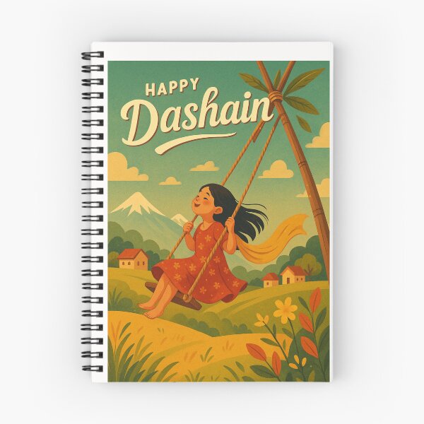 Item preview, Happy Dashain Village Celebration with Himalayas designed and sold by Places On Earth.