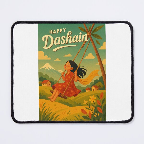 Item preview, Happy Dashain Village Celebration with Himalayas designed and sold by Places On Earth.