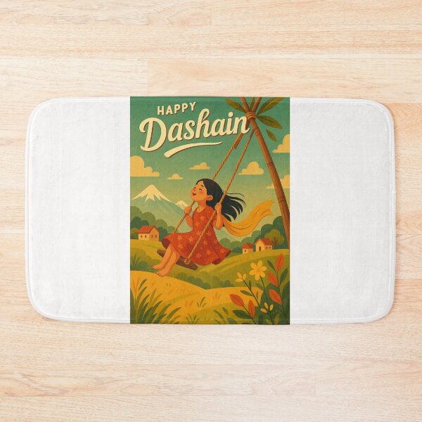 Item preview, Happy Dashain Village Celebration with Himalayas designed and sold by Places On Earth.
