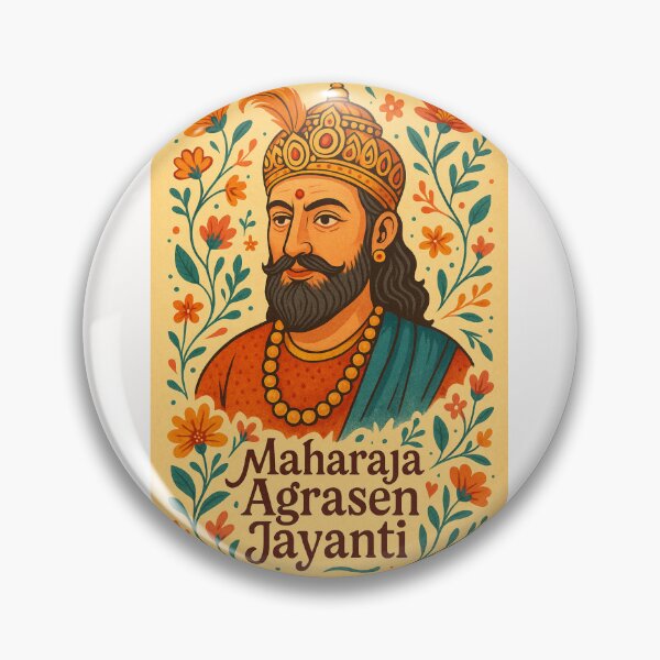 Item preview, Maharaja Agrasen Jayanti – Portrait with Floral Frame ( designed and sold by Places On Earth.