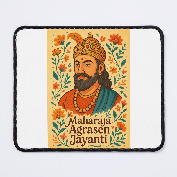 Item preview, Maharaja Agrasen Jayanti – Portrait with Floral Frame ( designed and sold by Places On Earth.