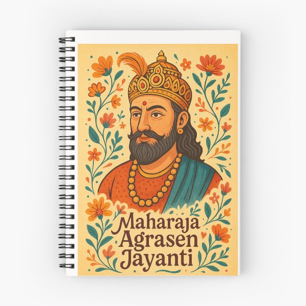 Item preview, Maharaja Agrasen Jayanti – Portrait with Floral Frame ( designed and sold by Places On Earth.