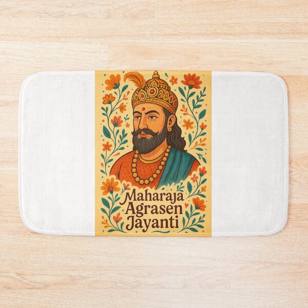 Item preview, Maharaja Agrasen Jayanti – Portrait with Floral Frame ( designed and sold by Places On Earth.
