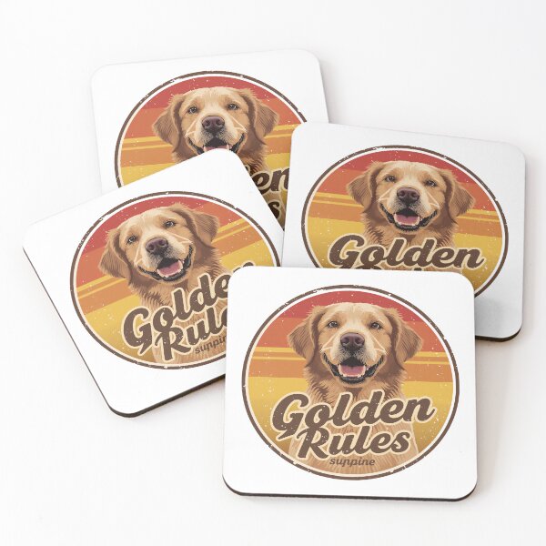 Item preview, Golden Retriever Rules – Retro Vintage Dog Design designed and sold by zeben design.