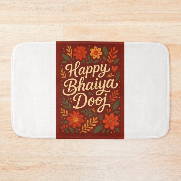 Item preview, Bhaiya Dooj Greeting Festive Typography designed and sold by Places On Earth.
