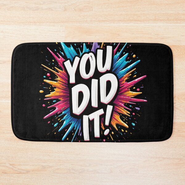 Item preview, You Did It Bold White Typography With Colorful Paint Splash Explosion Motivational Celebration Poster Graphic Vibrant Success Artwork designed and sold by Mimoshi ⭐⭐⭐⭐⭐.