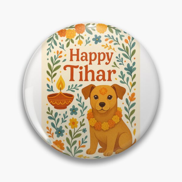 Item preview, Tihar Festival – Dog with Garland and Tika Nepali designed and sold by Places On Earth.