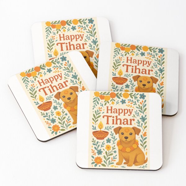 Item preview, Tihar Festival – Dog with Garland and Tika Nepali designed and sold by Places On Earth.