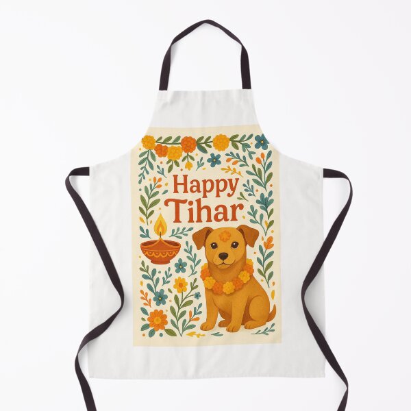 Item preview, Tihar Festival – Dog with Garland and Tika Nepali designed and sold by Places On Earth.