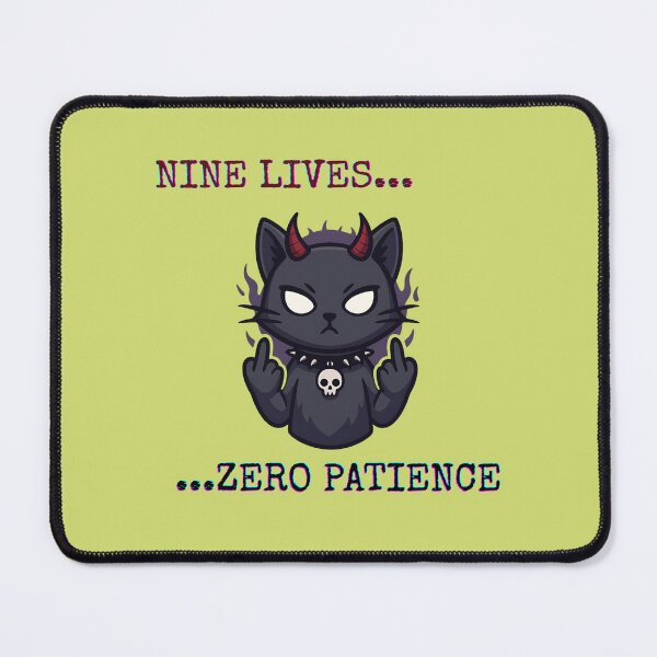 Item preview, Nueve vidas… cero paciencia – Gato gótico con el dedo medio designed and sold by DanielBDesigns.