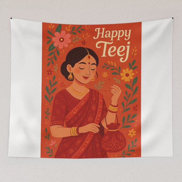 Item preview, Teej Festival – Woman with Potli Bag in Rajasthan designed and sold by Places On Earth.