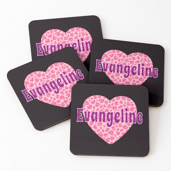 Item preview, Evangeline Name Pink Leopard Heart  designed and sold by Jeallan Designs.