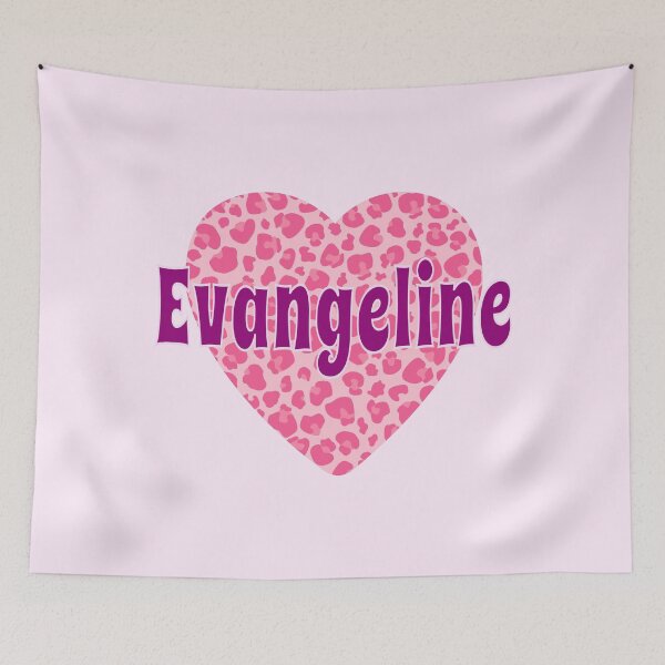 Item preview, Evangeline Name Pink Leopard Heart  designed and sold by Jeallan Designs.