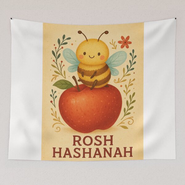 Item preview,  Rosh Hashanah Apple and Honey Greeting designed and sold by Places On Earth.