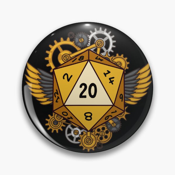 Item preview, ARTIFICER RPG DICE: Winged d20 and gears. designed and sold by DungeonAtelier.